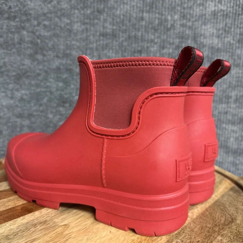 UGG Droplet Womens Size 7 Red Casual Outdoor Waterproof Ankle Rain Boots 1130831